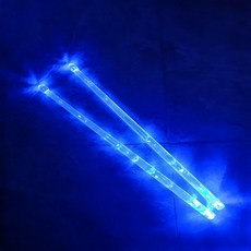 LED 發光鼓棒 15色漸變 USB充電, 1個, 高分子鼓棒-藍色 電池款
