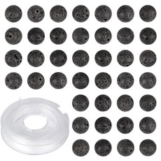 CMBYN 내추럴 스톤 DIY 황금 옵시디언 원형 구슬 8mm 100개 루즈 보석 구멍 1mm 팔찌 목걸이 귀걸이용 참 매끄러운, Black Lava, 10mm, 1개