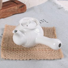 백자 물레 연 5인 다관 250ml 도자기 티포트 티팟, 흰색, 1개
