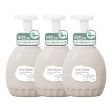 아이깨끗해 프리미엄 핸드워시 클린비건 무향 450ml 용기 3개