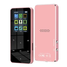 MP4 플레이어 2.0 인치 금속 음악 HiFi 블루투스 지원 카드 FM 알람 시계 전자 책 내장 스피커, 03 4GB, 04 Pink