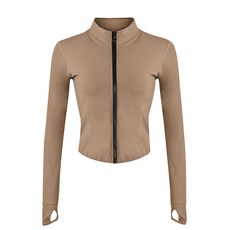 DFMEI 春秋款女士健身服運動上衣跑步健身衣長袖瑜伽拉鍊外套