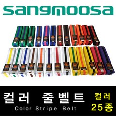 컬러줄벨트 (컬러줄띠) 25종 / 태권도 합기도 격투기 특공무술 유술 / 특수벨트 / 길이 160cm 180cm [일부품목제외], 초록/검정줄, 1개