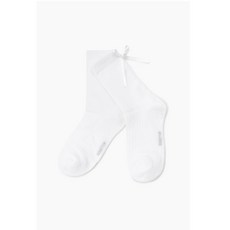 [AK플라자] [베네통 키즈] 리본 골지단 양말 QCET01541IV_아이보리