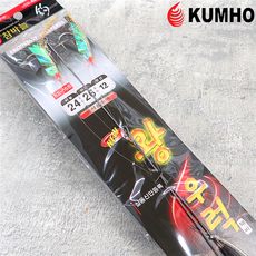 금호조침 왕우럭채비 KS-168 우럭 외수질 생미끼 2단 편대 채비, 10개