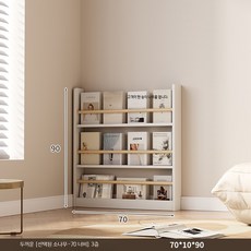 슬림 벽선반 책장 책꽂이 진열 수납 선반형 거실 침실 인테리어, 1단, D_70cm 폭 5층 소나무