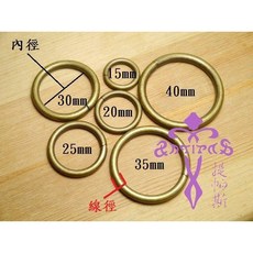 Antipas安提帕斯手工皮革 銅製O型環, 古銅色(2入裝),15mm, 1個