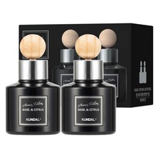 쿤달 퍼퓸 차량용 디퓨저 75ml 2개 + 우드볼스틱 2개 프렌치라벤더향, 프렌치라벤더