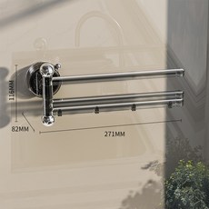 무타공 흡착식 주방 다용도 거치대 행주걸이 공간활용 멀티 키친타올 행주 수세미 걸이 건조대 주방수납, 1개, 투명블랙