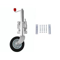 트레일러잭 강철 견인보조용 수동크랭크 지지대 바퀴장착 고하중, 2_6인치설치가방포함, 1개