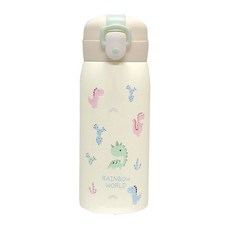 원터치 보온보냉 스텐 공룡 디노 어린이 유치원 초등학생 텀블러, 1개, 350ml, 옐로우