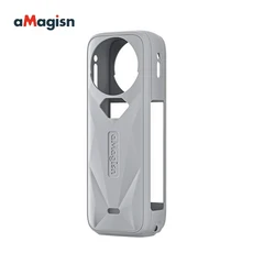 Insta360 X5 용 AMAGISN 실리콘 렌즈 캡 보호 카메라 바디 케이스 360 액세서리 고무 쉘, 06 Gray Case