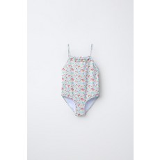 ZARA 6-14세/ 플라워 프린트 스윔수트 - 멀티컬러 {QHJ}