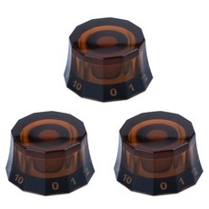 3pcs/4pcs 일렉트릭 기타 손잡이 속도 볼륨 톤 컨트롤 PRS 부품 교체 용 전등 갓 스타일, [01] 3pcs Light Brown