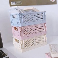 폴딩박스 파스텔 수납 정리 박스 접이식 수납함 대형, 베이지, 1개