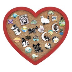 BENECREAT 레드 Heart 핀 코르크 보드 1.8cm0.7인치 두께의 게시판 디스플레이 브로치 보관을 위한 프레임 사무실 홈 페스티벌 발렌타인 장식 20.9 x 1, BENECREAT 레드 Heart 핀 코르크 보드, 1