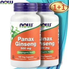 나우 인삼 뿌리 추출물 500mg 100캡슐 2병 페놀 아답토젠 진노세이드, 100정
