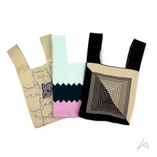 리버썸 미니 니트가방 강아지산책가방 마실가방, 고양이