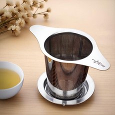 雙耳錐形茶漏不鏽鋼茶漏加厚泡茶濾網過濾茶具濾器茶葉隔渣器 副廠商品, 1個, 升級加厚 雙耳錐形茶漏-2個