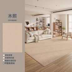 DIU 地毯客廳原木奶油風簡約防水耐髒易打理高級感臥室牀邊毯地毯, 1個, s仿羊絨-木熙
