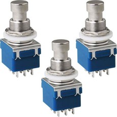 WHYHKJ 3피스 기타 3PDT 이펙트 풋 스위치 블루 9핀 페달 금속 스위치 기타 이펙트 페달 앰프 전자 하모니카 음악 장비용 153086, 1개