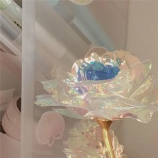 장미 모조 24K 금박 모조 장미 세트 아이디어 장식 촬영실 사진 도구 액세서리, 화이트 골드 2개, 1개