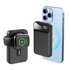 THOUSTA 무선 3in1 대용량 PD 22.5W QC3.0 고속충전 맥세이프 보조배터리 10000mAh, 블랙