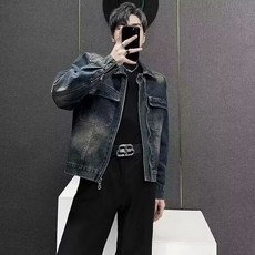 COSYEVNO 데님 코트 남 봄 가을 멀티 포켓 남자 카고 재킷