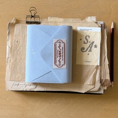 sAmue 3단 접이식 바인더 노트 5공 미니 M5 다이어리, 1개, 라이트 블루