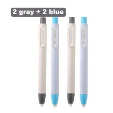 DIY 필기구 KHINSUN 개폐식 프레스 연필 지우개 아티스트 드로잉 스케치 고무 학교 학생 펜 리필 포함, [09] 2gray-2blue