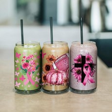 Arricraft 10장 재미있는 타로 UV DTF 컵 랩 473.2ml(16온스) 유리용 블랙 앤 화이트 해골 데칼 PVC 트랜스퍼 스티커 DIY 목재 가구 할로윈 파티용, 핑크 리본 테마