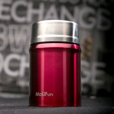 MoLiFun 316不鏽鋼悶燒罐 800ml 保溫保鮮食物罐 附湯匙 玫瑰紅, 1個, 玫瑰紅800ml(附湯匙)