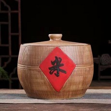 熱銷 陶瓷米缸 景德鎮陶瓷米缸 傢用帶蓋密封防潮老式儲米箱 米桶 10斤20斤50斤廚房收納桶 居家收納, 米字聚寶盆型10斤裝, 1個