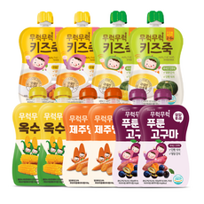 무럭무럭 키즈죽 과일퓨레 알뜰 10팩(고구마 단호박 옥수수 제주당근 푸룬고구마 각 2팩)