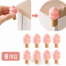 포스트머스 충격방지 딱붙 모서리 코너 보호캡, 8개, 분홍나무