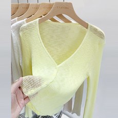메이킹유 시스루 골지 니트 브이넥 WA6890밀튼가디건