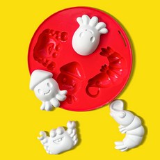 삼공방 국산 식품용 실리콘 몰드, (8cm)(해산물몰드)(4구), 식품용사용가능