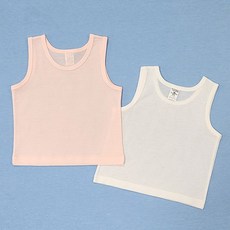 그린베베 여름 영유아용 순면 100% 민소매 1+1무지 쟈가드 나시티 2P 세트