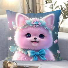 애니 캐릭터 소파쿠션 양면 소파 쿠션 솜 포함 세탁가능 고탄력 청소년용 애니쿠션 디지털 프린트 애니 캐릭터 트렌디한 스타일 안락감, 귀여운 애완동물 1-31, 40 x 40CM (솜포함 양면쿠션)