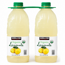굿픽샵 코스트코 커클랜드 유기농 레모네이드 대용량 2.84L 상큼한 레몬주스 음료 Organic Lemonade+고급사탕증정, 2개