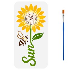 PET 스텐실 템플릿 다양한 패턴 디자인 셀프 앨범 사진 벽화 드로잉 150x300mm, 해바라기