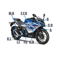 GIXXER SF250 車殼 下擾流 整流罩 左右上整流罩 油箱飾蓋 車身蓋 SUZUKI 台鈴 原廠, 1個, B.前燈整流罩,消光藍YUA