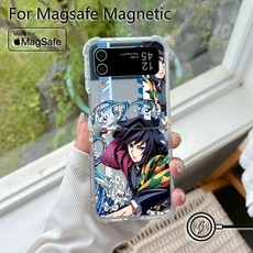 귀멸의칼날 Z플립케이스 귀칼 6 3 기유 폰케이스 텐겐 5 Z플립 시노부 사네미 4, 마이크로화이버, 파란색