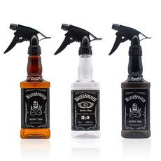에이치컴퍼니 바버샵 미용실 가정용 헤어 안개분사 일자분사 분무기 500ml, 3개, 브라운+투명+블랙