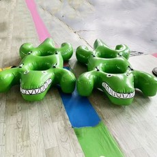물놀이 회전 튜브 에어 놀이기구 워터파크 수상 레저용 대형 풍선 게임 풀장 장난감, 아기 악어