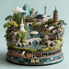 江蘇 揚州 瘦西湖 個園 何園 景點紀念 金屬 磁吸 冰箱貼, 如圖所示