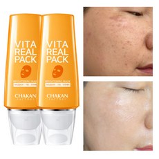 기미 잡티 팩 주근깨 미백 워시오프 비타민 리얼 팩, 1개입, 2개