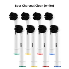 구강 B용 전문 교체 브러시 헤드 칫솔 부드러운 숯 노즐 관리용 4 개 8 16, 03 8pcs white