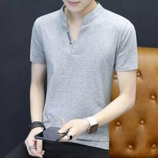 polo衫男V領上衣商務休閒上衣寬鬆透氣男短袖上衣夏季吸濕排汗薄款運動短袖男裝衣服青年登山工作服大尺碼男士短袖polo衫-