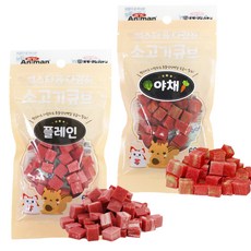 햄스터 먹이 간식 미니애니맨 소고기 큐브 2가지맛, 야채.20g(소분), 1개